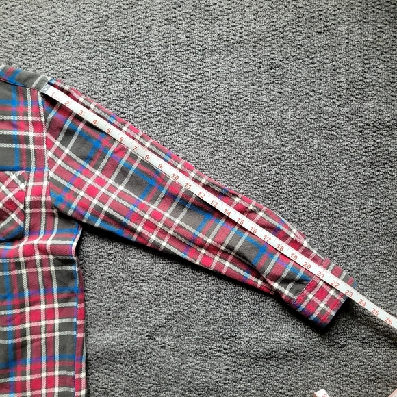 Stussy men's flannel shirt size S button down checked long sleeve fall cotton - Picture 12 of 13